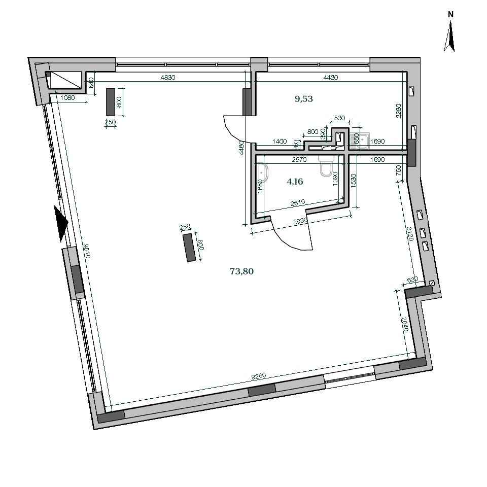 ЖК HARRY: планування приміщення площею 87.49 м<sup>2</sup>