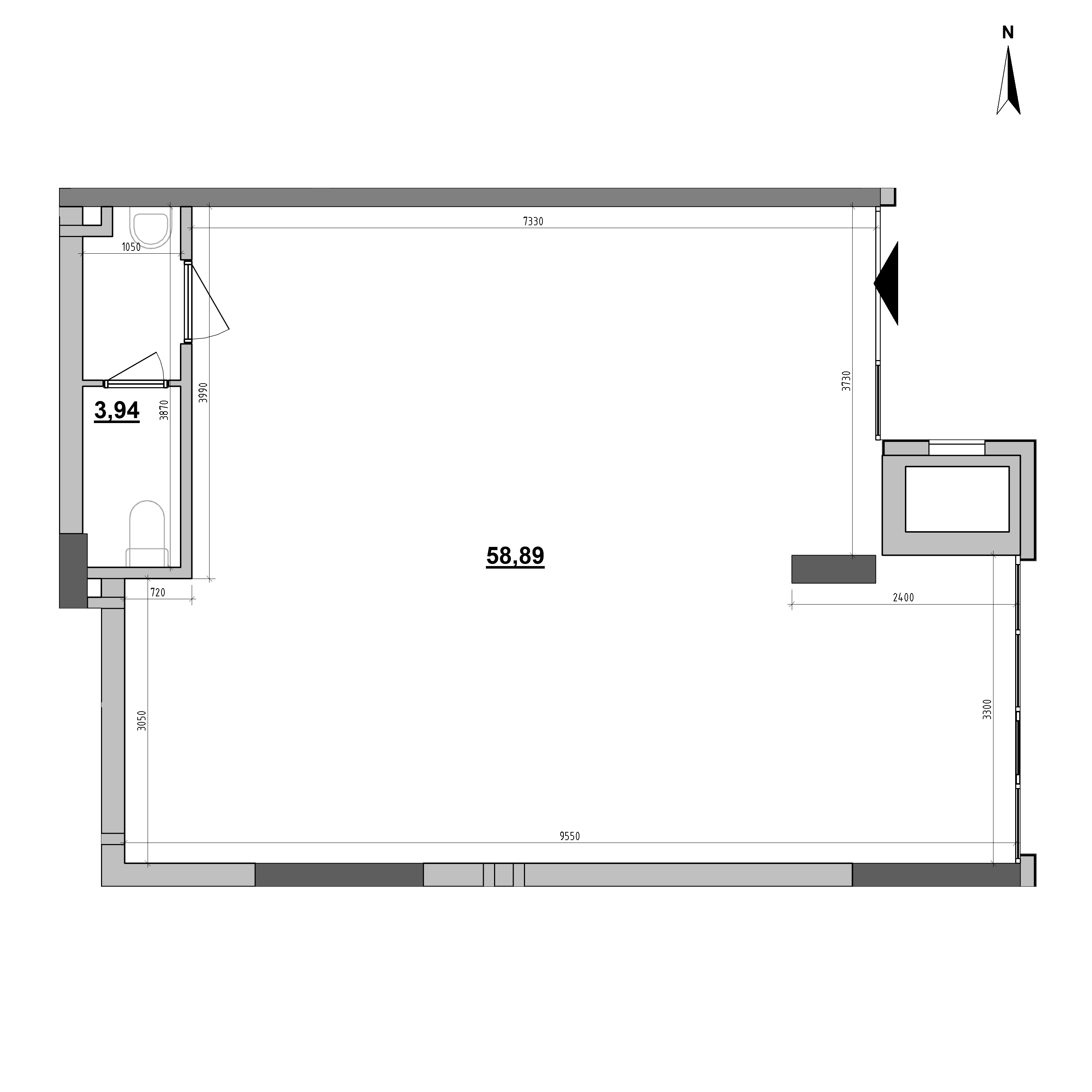 ЖК Maxima Residence: планування приміщення площею 62.83 м<sup>2</sup>