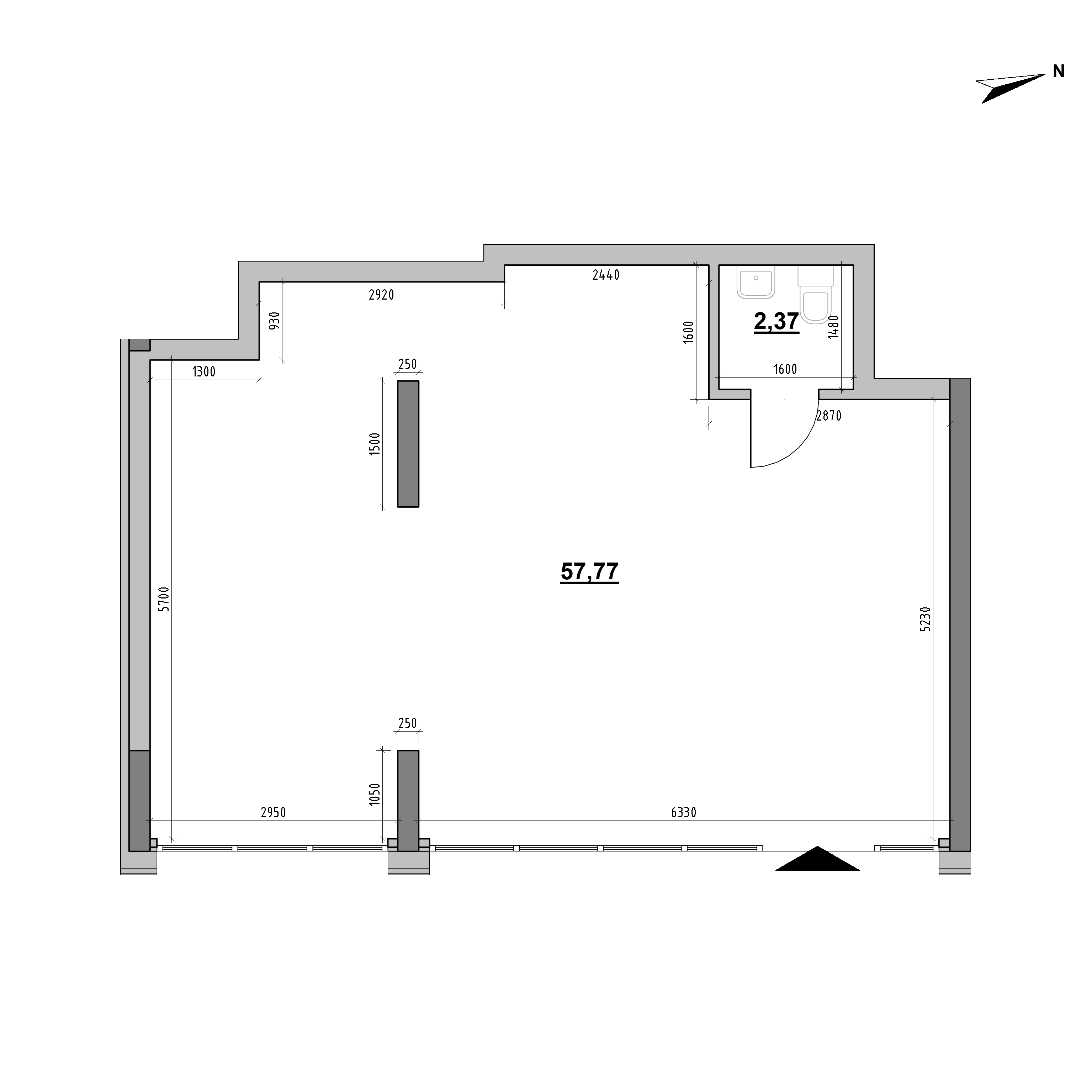 ЖК Nordica Residence: планування приміщення площею 60.14 м<sup>2</sup>