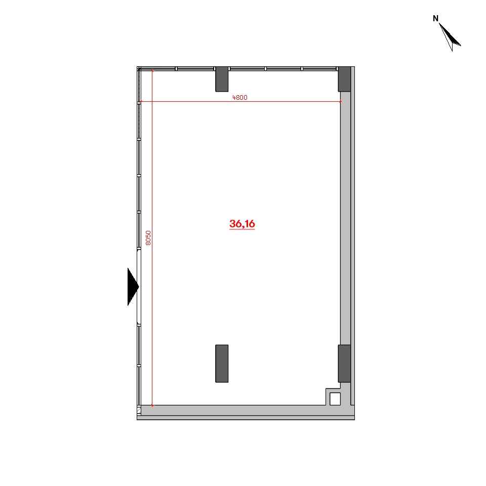 RC Big Ben: space planning area 36.16 m<sup>2</sup>