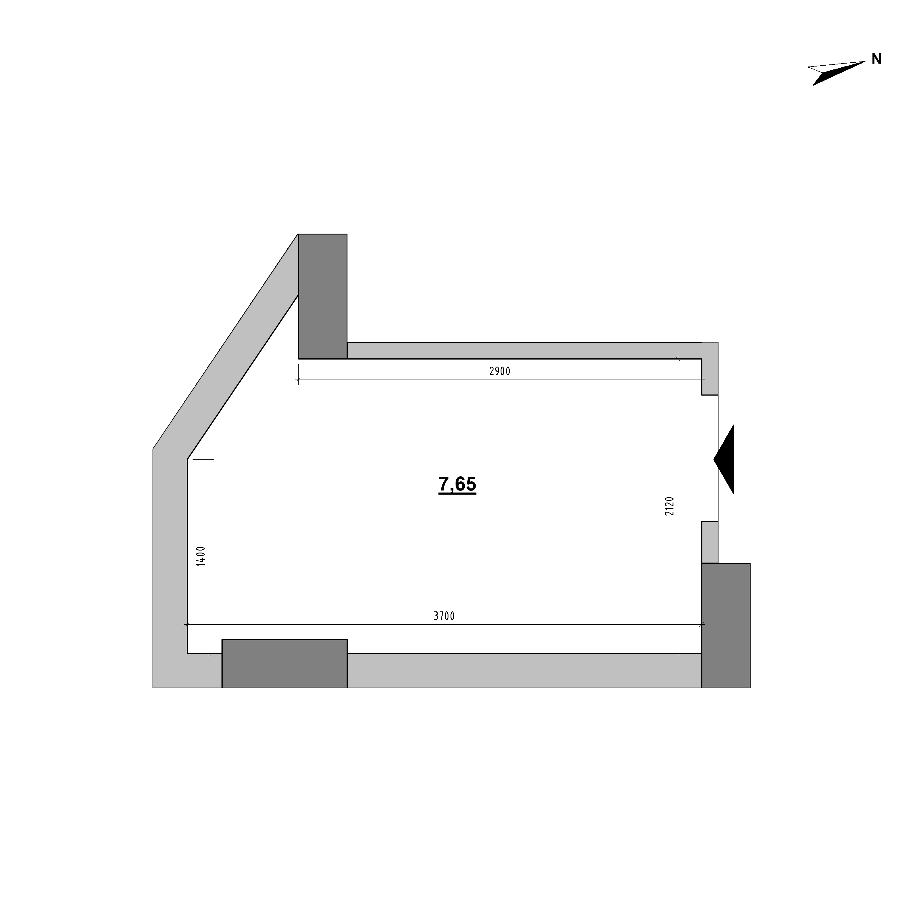 RC Big Ben: space planning area 7.65 m<sup>2</sup>