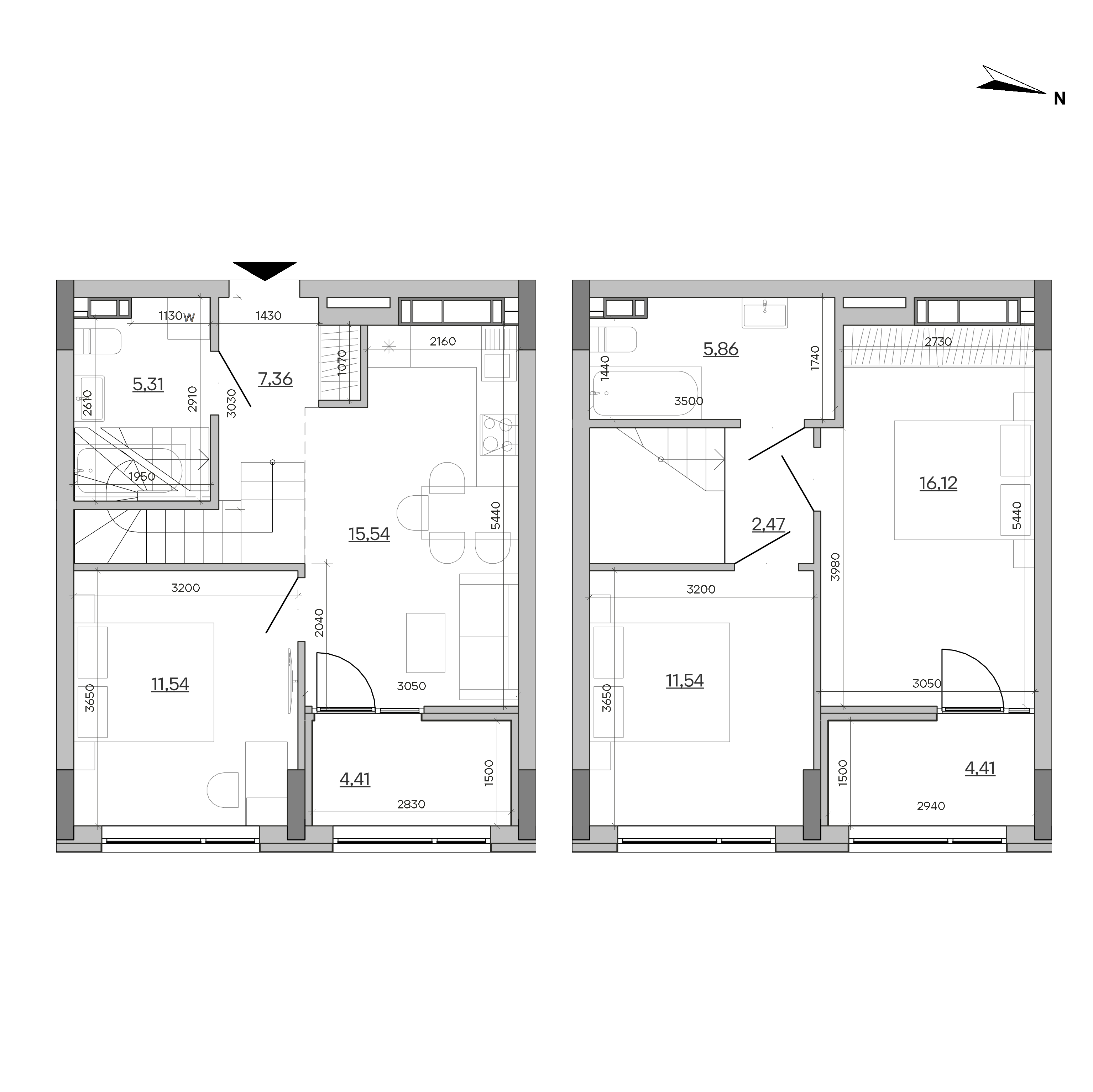 ЖК Sister: планування 3-кімнатної квартири, №94, 84.56 м<sup>2</sup>