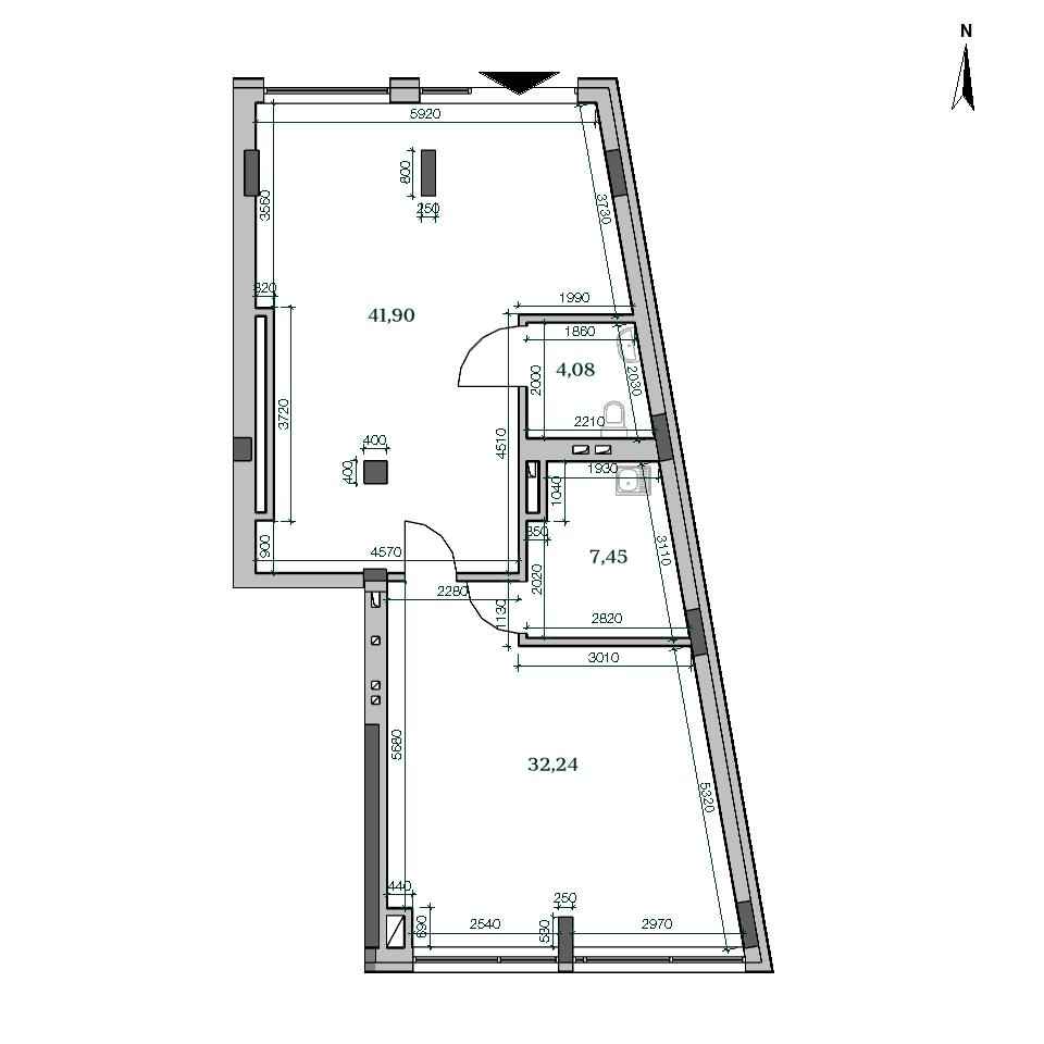 ЖК HARRY: планування приміщення площею 85.67 м<sup>2</sup>