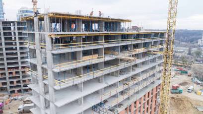 Nordica Residence RC: in the first section, the floor slab of the 15th floor is being cast