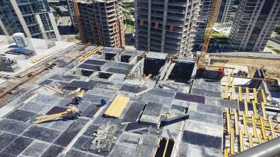 Nordica Residence RC: in the first section, the 21st floor slab is cast